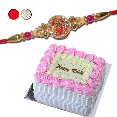 "Fancy Rakhi -  FR- 8140 A (Single Rakhi), pineapple cake - 1 kg - Click here to View more details about this Product